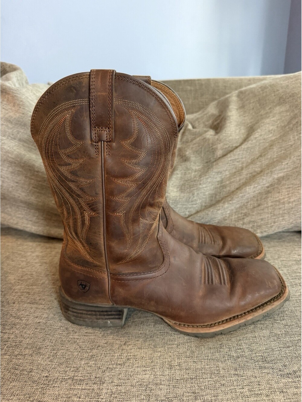 Ariat Hybrid Rancher Mens 10D Distressed Brown Western Boots 10023175